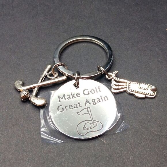 Silver Golf Keychain - Picture 1 of 2